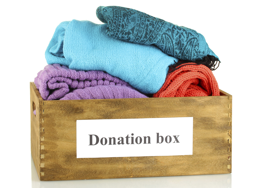 Donation Box full of sweaters