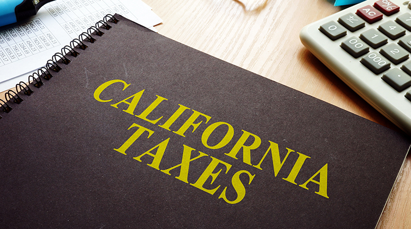 Book with California Taxes written on the cover