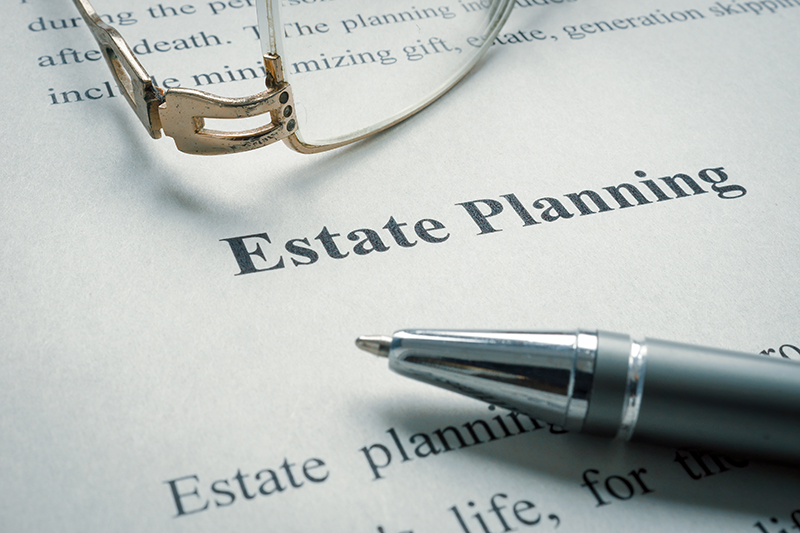 Estate Planning typed on a piece of paper
