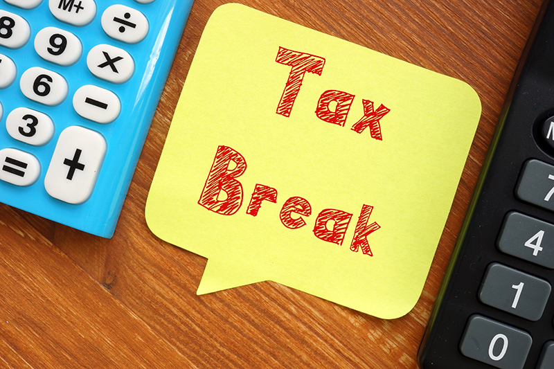 Tax Break written on a note