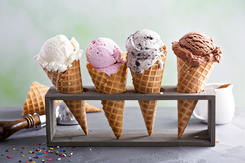 Four Ice Cream Cones