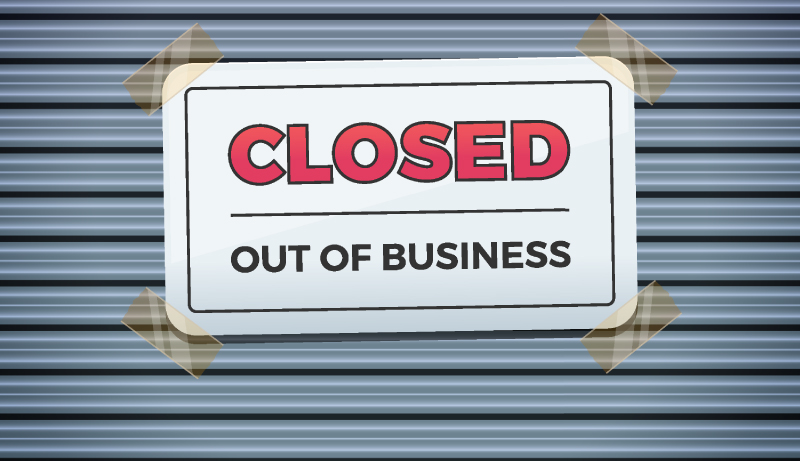 closed - out of business sign