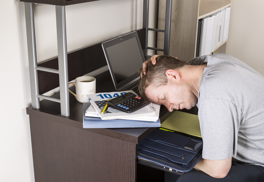 Man asleep at desk