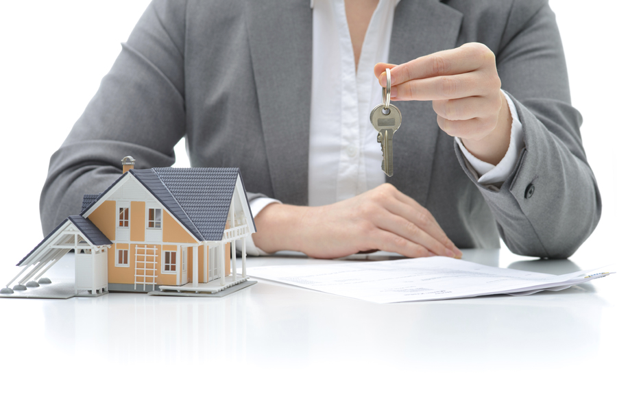 Woman holding house keys