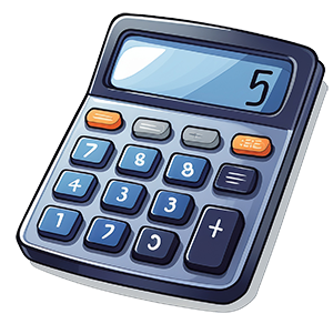 calculator displaying 5