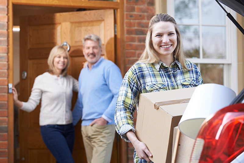 College add daughter moving out of parent's house