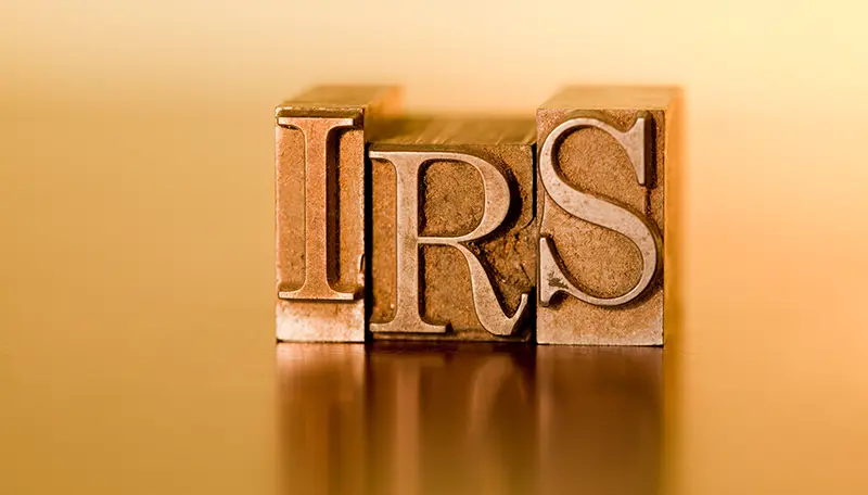 IRS displayed by gold blocks