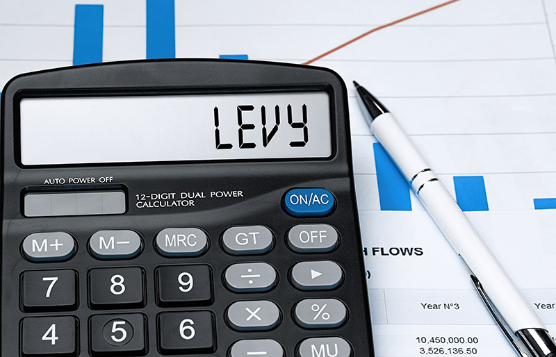 Levy written on a calculator