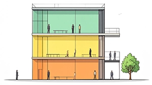 three story building