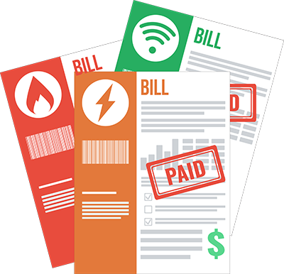 graphic of 3 utility bills