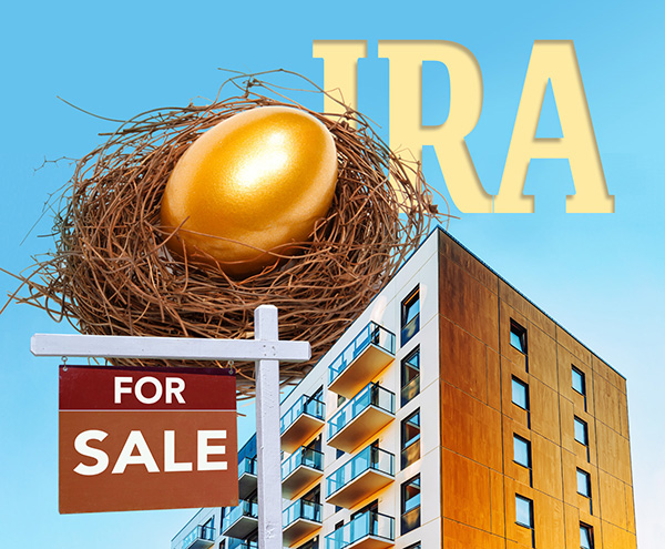 IRA, For Sale Sign,Large Apartment Building