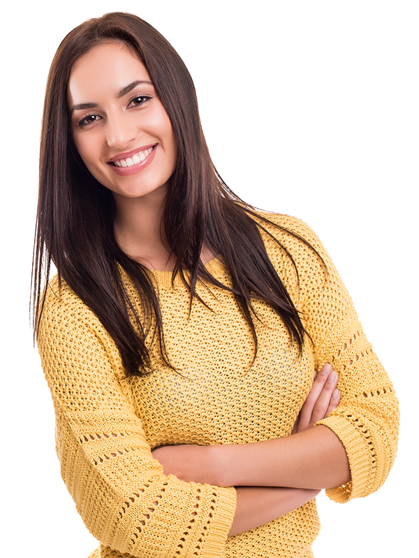 Woman in yellow sweater