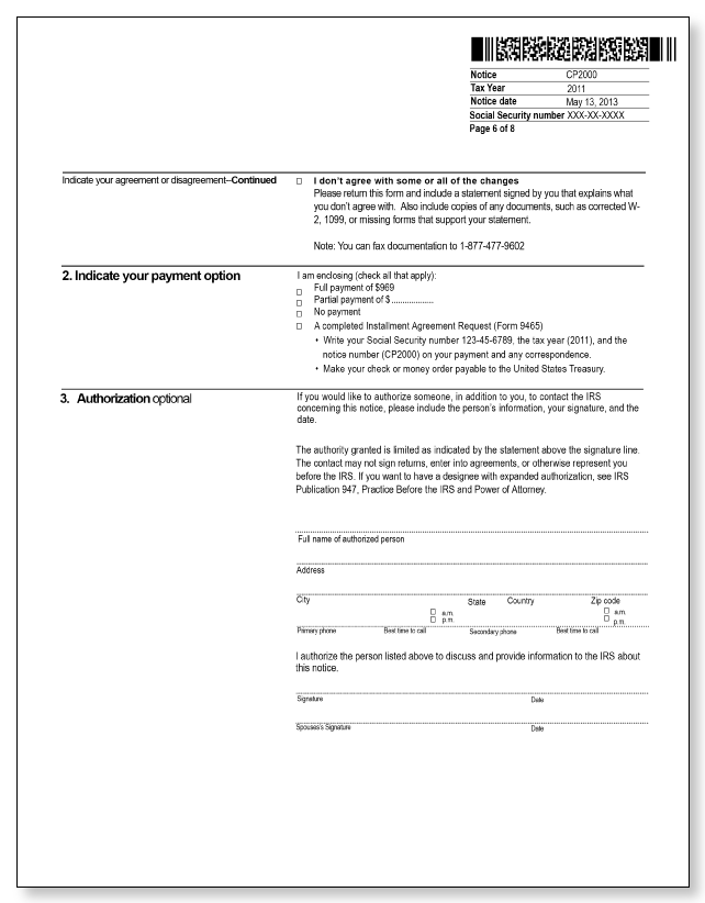 IRS Audit Letter CP2000 – Sample 2