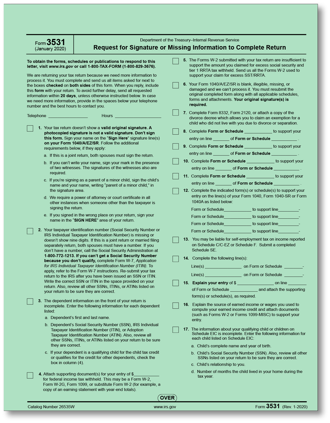 IRS Audit Letter 20 – Sample 20