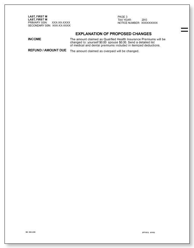 Missouri Notice of Proposed Changes Sample 1