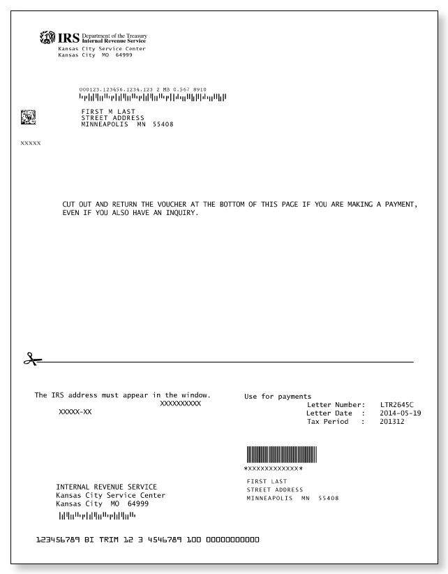 IRS Letter 2645C – Sample 1