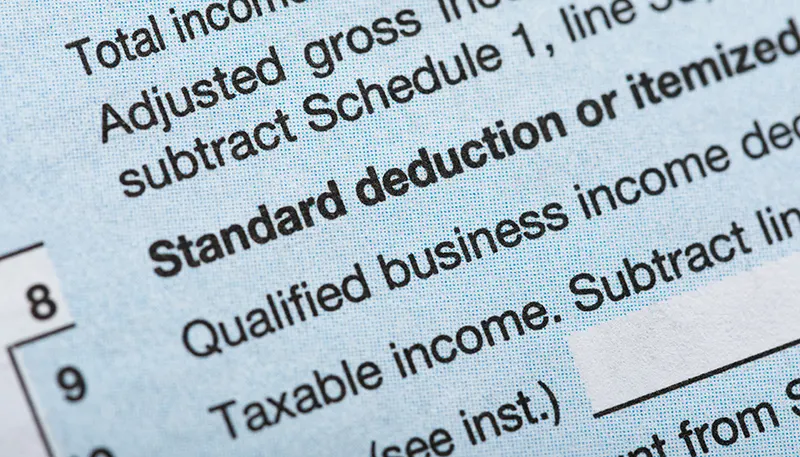 standard deduction itemized on a tax form