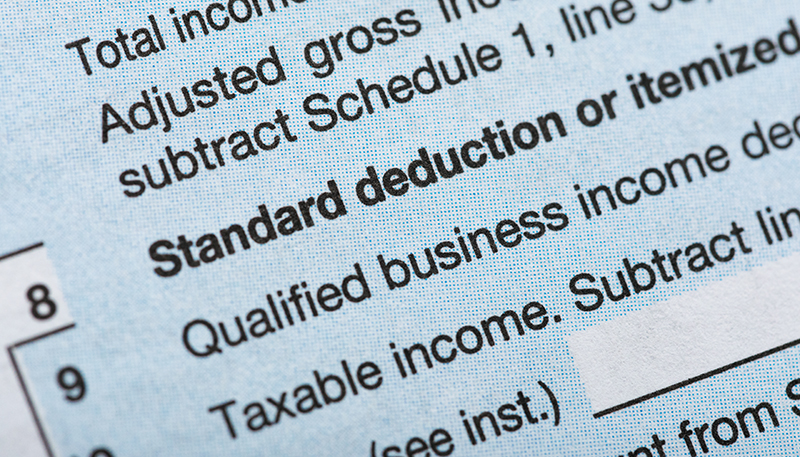 standard deduction itemized on a tax form