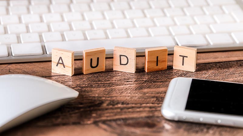 AUDIT spelled out with small blocks