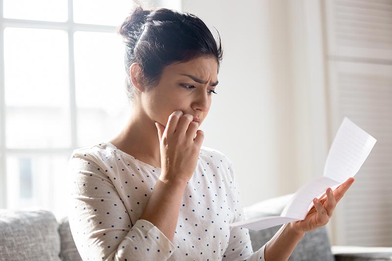 Woman reading a letter