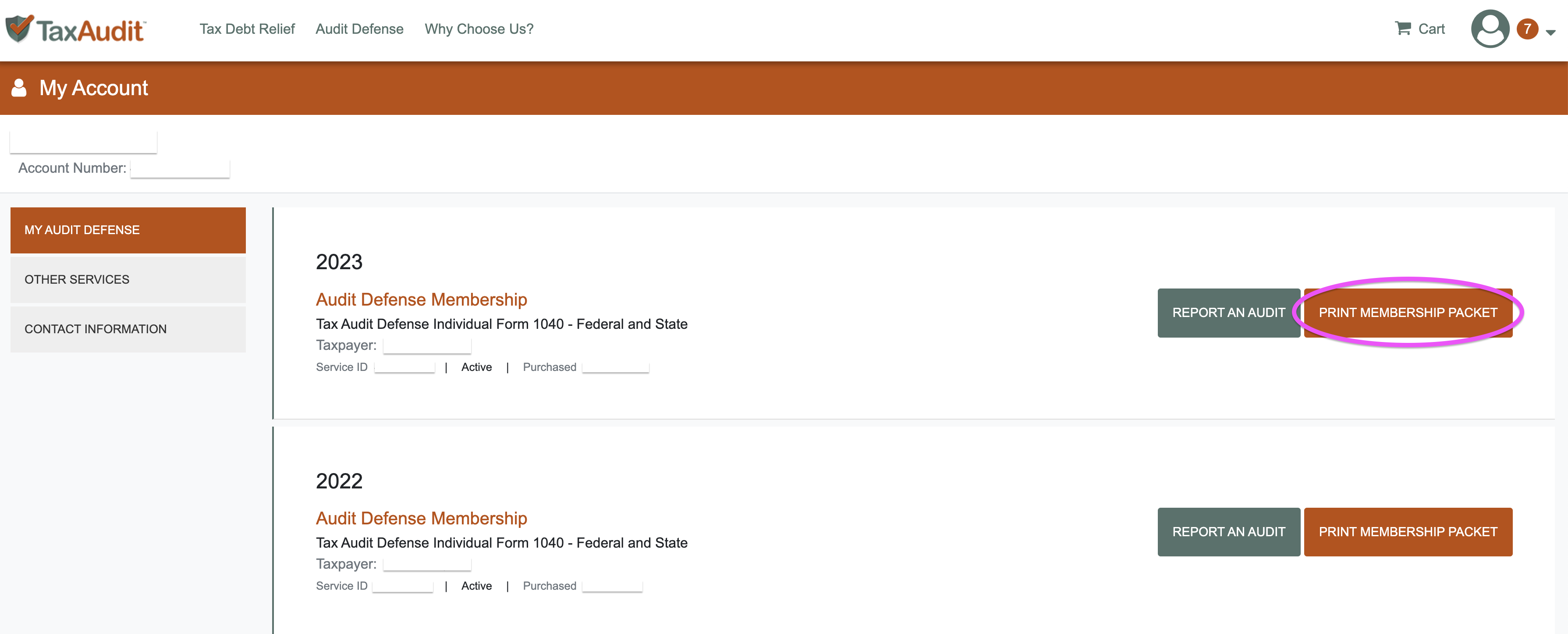 Screenshot of How to Print Membership Packet