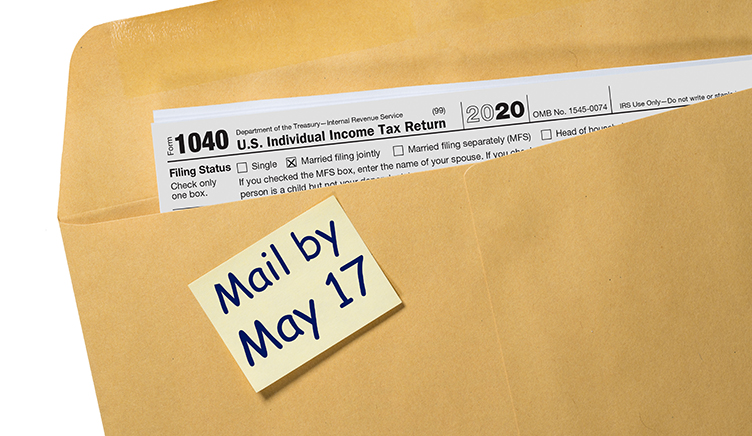 tax return in an envelope
