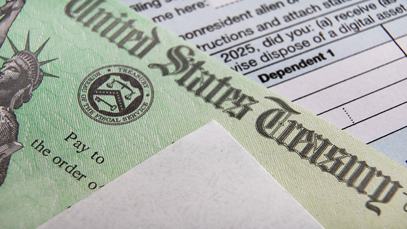 Refund check on top of tax return