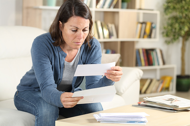 Woman reading letter