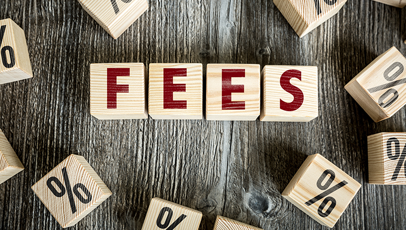 Fees written with blocks
