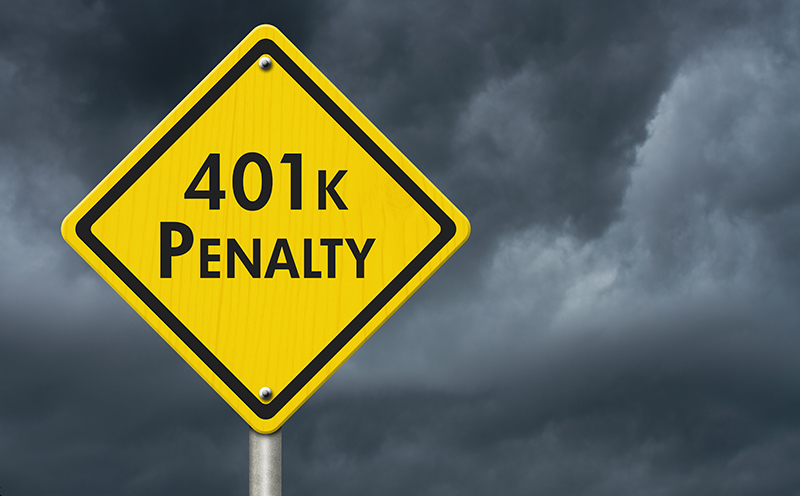 401k Penalty Sign with stormy background