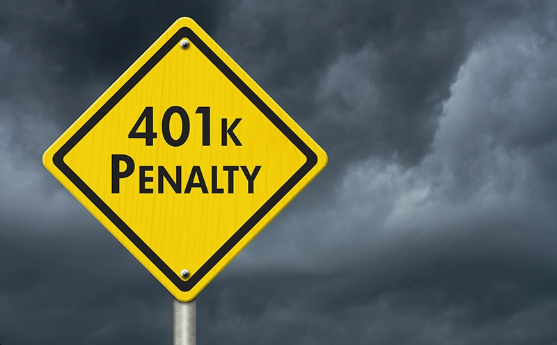 401k Penalty Sign with stormy background