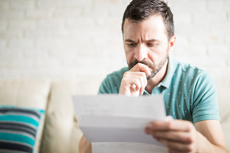 Man reading a notice