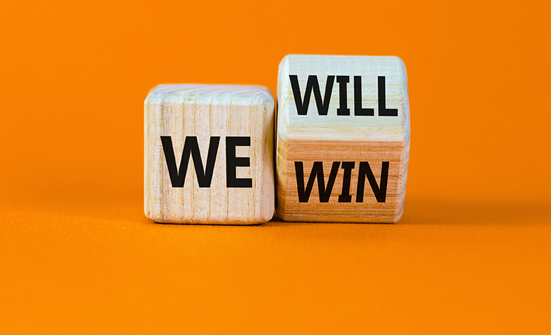 We Will Win written on blocks